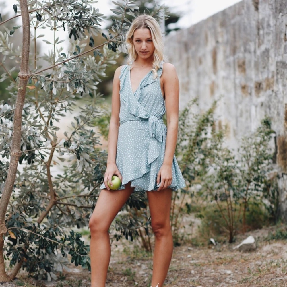 Morrisday The Label Jade Polkadot Sleeveless Ruffle Dress